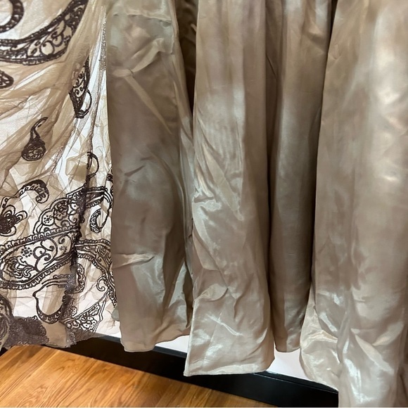 JOVANI PROM 6534 Strapless beaded glitter champagne & toffee gown size 8 - Picture 8 of 16